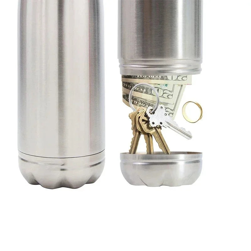 750ml Portable Diversion Water Bottle Secret Stash Pill Organizer Can Safe with Hidden Money Compartment And Key Ring