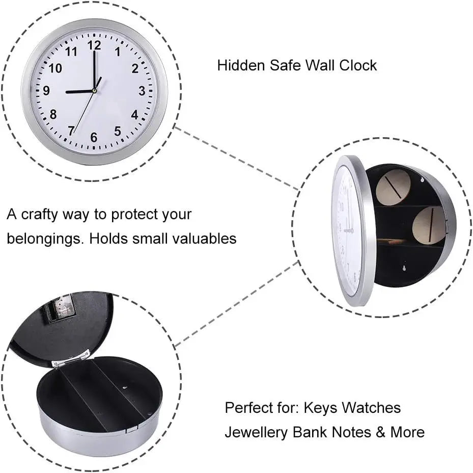 Creative Wall Clock Hidden Safe Box Sight Secret Compartment Hide Cash Jewelry Keys Valueables For Home Office Decoration Safe